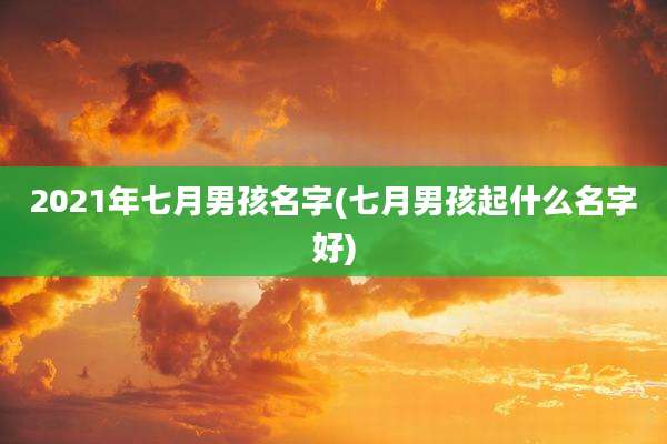 2021年七月男孩名字(七月男孩起什么名字好)