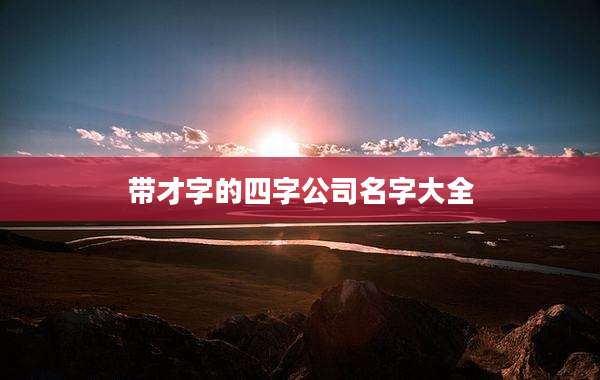 带才字的四字公司名字大全