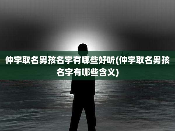 仲字取名男孩名字有哪些好听(仲字取名男孩名字有哪些含义)