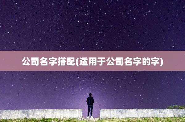 公司名字搭配(适用于公司名字的字)