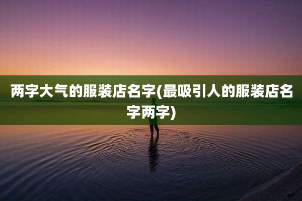 两字大气的服装店名字(最吸引人的服装店名字两字)