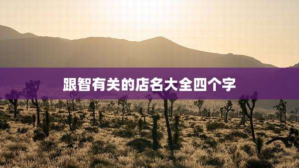 跟智有关的店名大全四个字