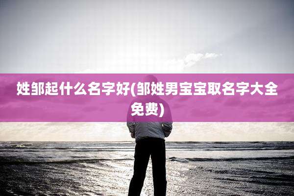 姓邹起什么名字好(邹姓男宝宝取名字大全免费)