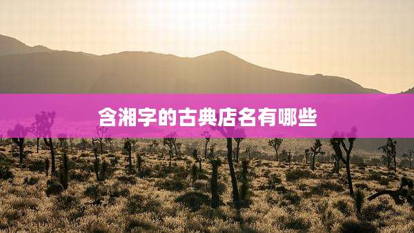 含湘字的古典店名有哪些