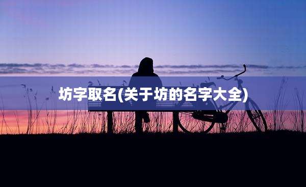 坊字取名(关于坊的名字大全)