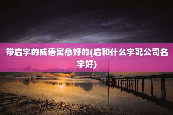 带启字的成语寓意好的(启和什么字配公司名字好)