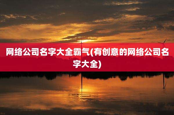 网络公司名字大全霸气(有创意的网络公司名字大全)