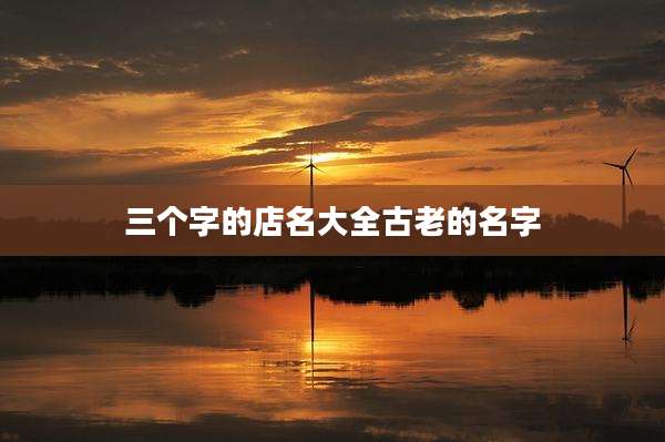 三个字的店名大全古老的名字