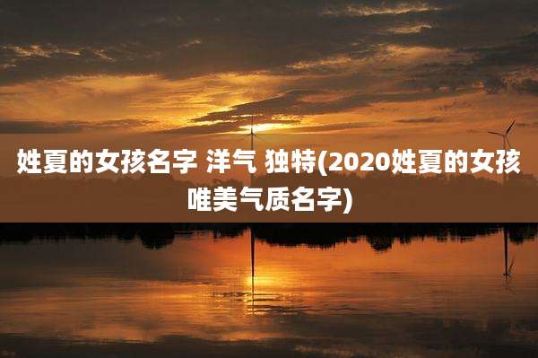 姓夏的女孩名字 洋气 独特(2020姓夏的女孩唯美气质名字)