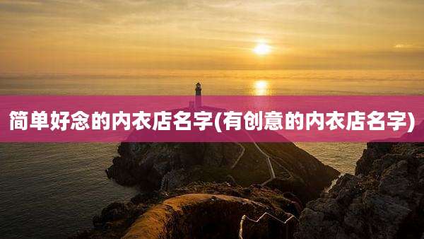简单好念的内衣店名字(有创意的内衣店名字)