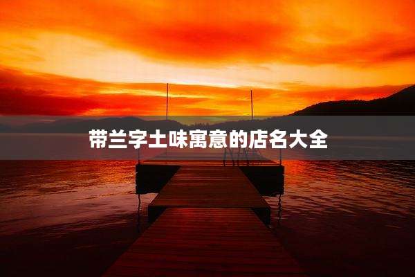 带兰字土味寓意的店名大全