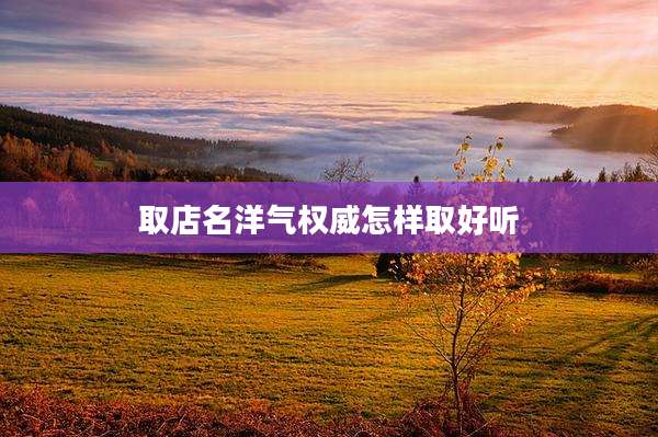 取店名洋气权威怎样取好听