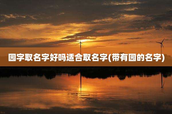 园字取名字好吗适合取名字(带有园的名字)