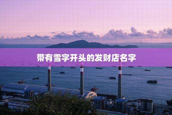 带有雪字开头的发财店名字