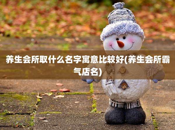 养生会所取什么名字寓意比较好(养生会所霸气店名)