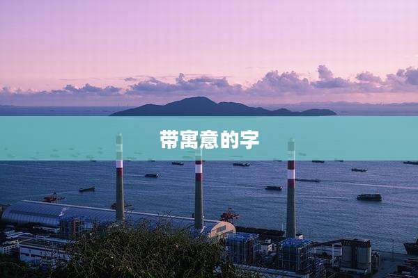 带寓意的字