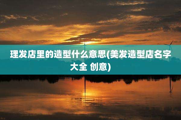 理发店里的造型什么意思(美发造型店名字大全 创意)