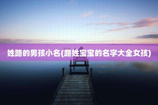 姓路的男孩小名(路姓宝宝的名字大全女孩)
