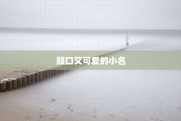 顺口又可爱的小名