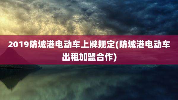 2019防城港电动车上牌规定(防城港电动车出租加盟合作)