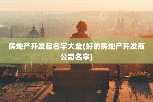 房地产开发起名字大全(好的房地产开发商公司名字)