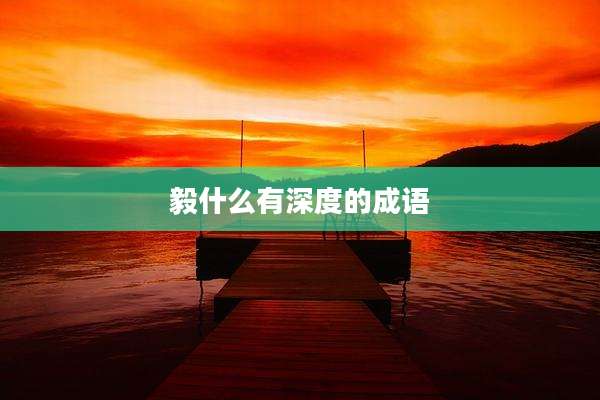 毅什么有深度的成语