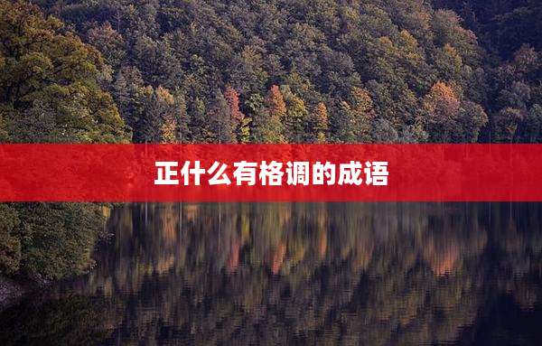 正什么有格调的成语