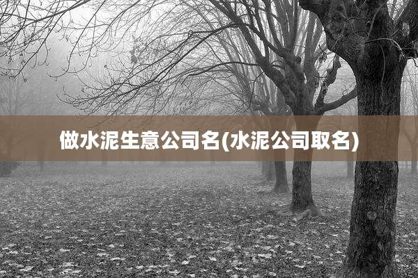 做水泥生意公司名(水泥公司取名)