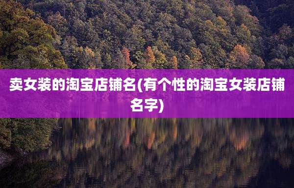 卖女装的淘宝店铺名(有个性的淘宝女装店铺名字)