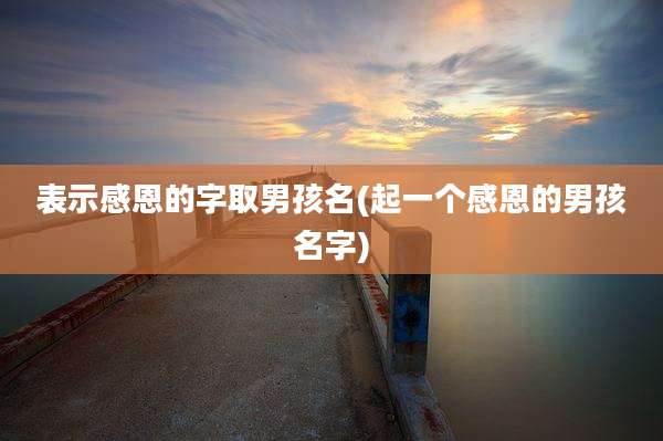 表示感恩的字取男孩名(起一个感恩的男孩名字)