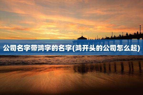 公司名字带鸿字的名字(鸿开头的公司怎么起)