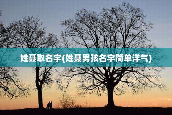 姓聂取名字(姓聂男孩名字简单洋气)