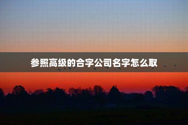 参照高级的合字公司名字怎么取