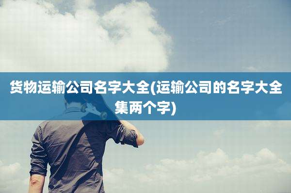 货物运输公司名字大全(运输公司的名字大全集两个字)