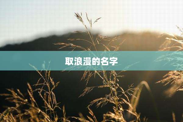 取浪漫的名字
