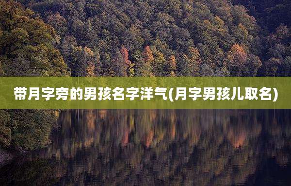 带月字旁的男孩名字洋气(月字男孩儿取名)