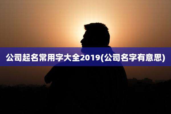 公司起名常用字大全2019(公司名字有意思)