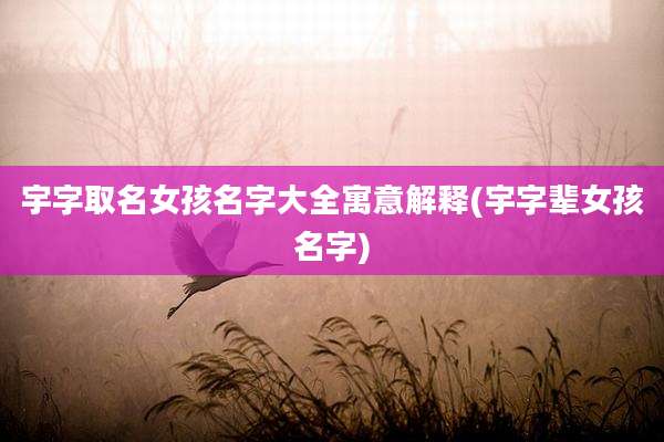 宇字取名女孩名字大全寓意解释(宇字辈女孩名字)