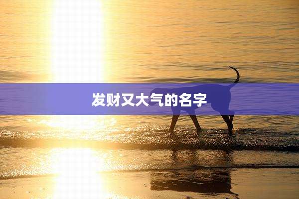 发财又大气的名字