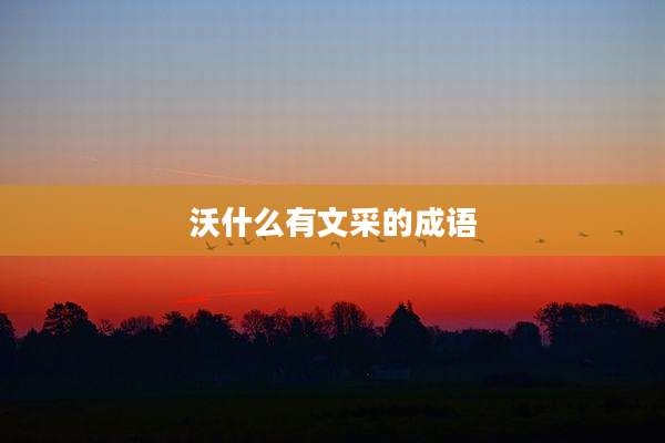 沃什么有文采的成语