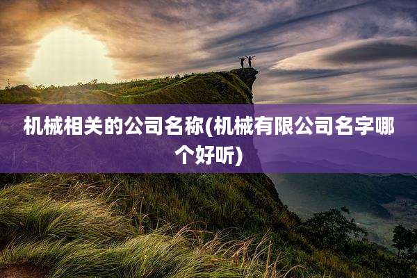机械相关的公司名称(机械有限公司名字哪个好听)