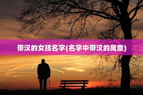带汉的女孩名字(名字中带汉的寓意)