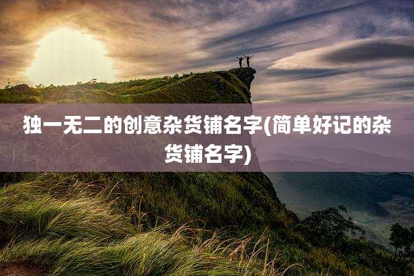 独一无二的创意杂货铺名字(简单好记的杂货铺名字)