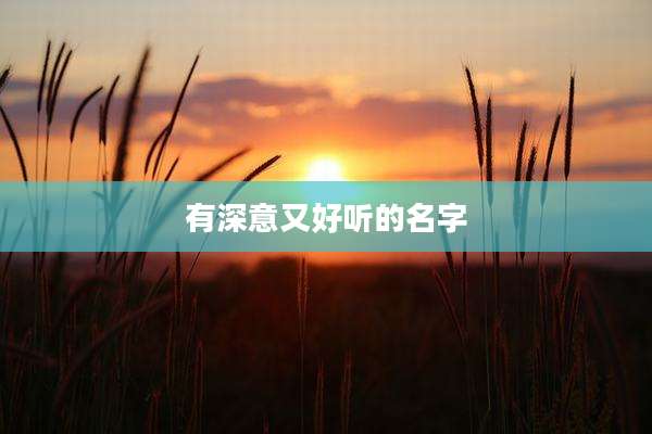 有深意又好听的名字