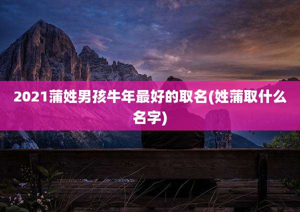 2021蒲姓男孩牛年最好的取名(姓蒲取什么名字)