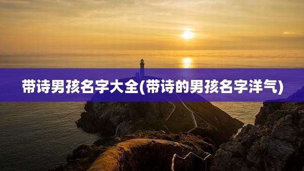 带诗男孩名字大全(带诗的男孩名字洋气)