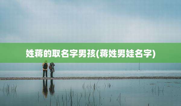 姓蒋的取名字男孩(蒋姓男娃名字)