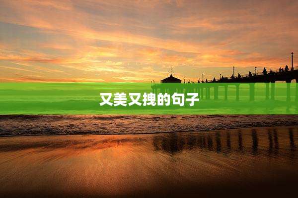又美又拽的句子