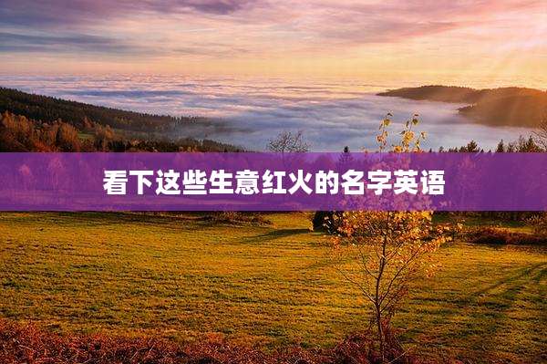 看下这些生意红火的名字英语