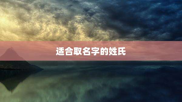 适合取名字的姓氏